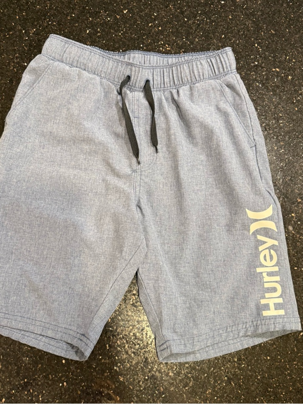 Hurley Boys 10/12 Gray Hybrid Shorts Elastic Waist Drawstring Swim Athletic